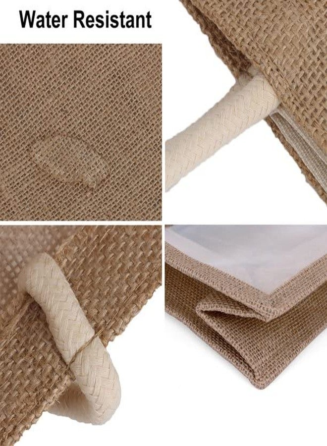 Handmakers Jute Transparent Gift Bag - 14x12x5 Inch,Pack of 8 Reusable Ecofriendly Return Gift Bags - Image 4